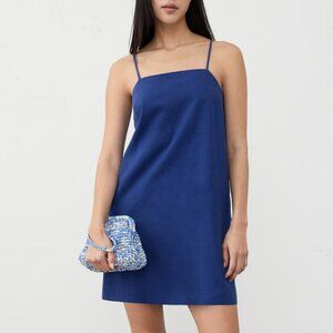 NWT Banana Republic Linen-Blend Strappy Mini Dress Size Small In Cape Blue